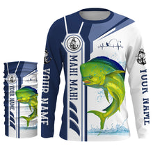 Load image into Gallery viewer, Mahi mahi dolphinfish fishing tournament fishing shirts for men UV protection UPF 30+  quick dry Customize name fishing shirts NQS2764