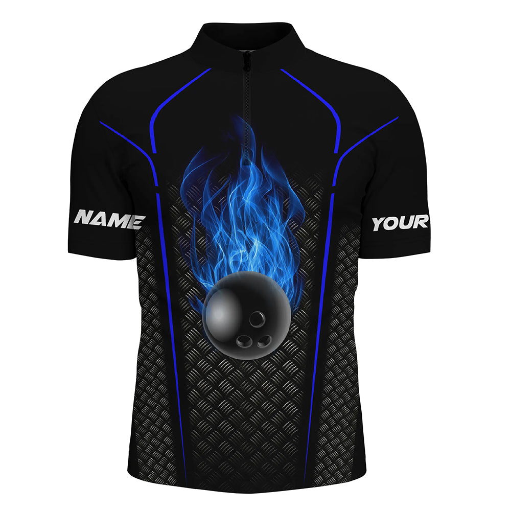Custom bowling shirt for men – personalized team jersey front view