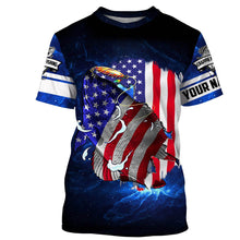 Load image into Gallery viewer, Crappie Fishing 3D American Flag patriotic Customize name All over print shirts - personalized fishing gift for men and women and Kid - NQS430