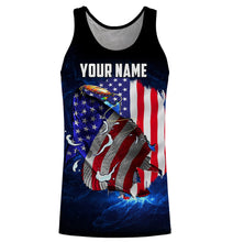 Load image into Gallery viewer, Crappie Fishing 3D American Flag patriotic Customize name All over print shirts - personalized fishing gift for men and women and Kid - NQS430