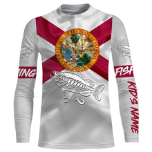 Load image into Gallery viewer, Bass fishing Florida State Flag 3D All Over print shirts saltwater personalized fishing apparel for Adult and kid NQS433