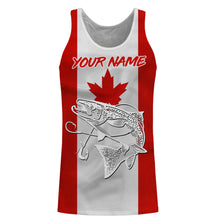 Load image into Gallery viewer, Chinook Salmon King Salmon Fishing Canadian Flag Customize name shirts NQS452
