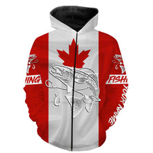 Load image into Gallery viewer, Chinook Salmon King Salmon Fishing Canadian Flag Customize name shirts NQS452