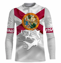 Load image into Gallery viewer, Tarpon Fishing Florida Flag Custom name All over print shirts - personalized fishing gift for men, women and kid - NQS494