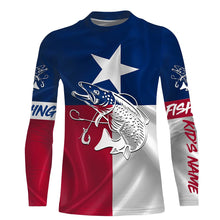 Load image into Gallery viewer, Speckled trout fishing tattoo Texas Flag personalized 3D All Over print shirts NQS400