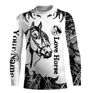 Love Horse Tattoo Customize Name 3D All Over Printed Shirts Personalized gift For Horse Lovers NQS709