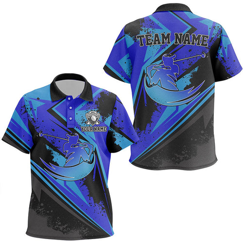 Kid golf polo shirts custom blue camo black golf attire for Kid, children golf tops NQS6808