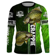 Load image into Gallery viewer, Crappie fishing green shirt Custom name UV Long Sleeve Fishing Shirts, fishing gifts for men, women, kid NQS1612