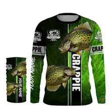 Load image into Gallery viewer, Crappie fishing green shirt Custom name UV Long Sleeve Fishing Shirts, fishing gifts for men, women, kid NQS1612