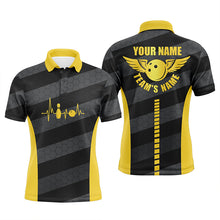 Load image into Gallery viewer, Bowling polo shirts for men custom bowling team shirts for bowlers, team bowling jerseys | Yellow NQS5185