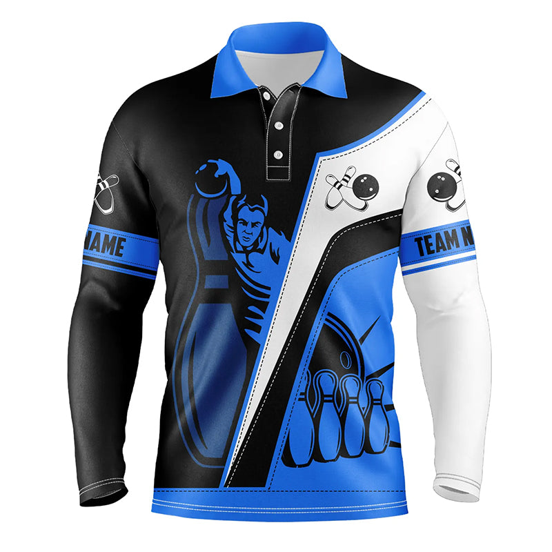 Custom bowling team jersey for men – personalized name close-up