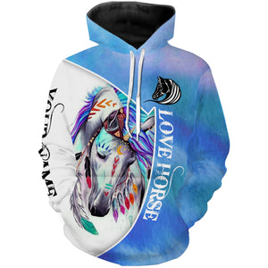 Beautiful Horse Love Horse Customize Name 3D All Over Printed Shirts Personalized gift For Horse Lovers NQS700
