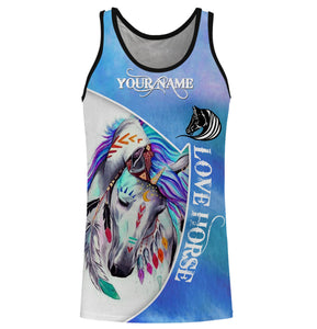 Beautiful Horse Love Horse Customize Name 3D All Over Printed Shirts Personalized gift For Horse Lovers NQS700