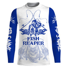Load image into Gallery viewer, Fish reaper fishing blue shirt Customize Name Long Sleeve Fishing Shirts, fishing gift NQS2484
