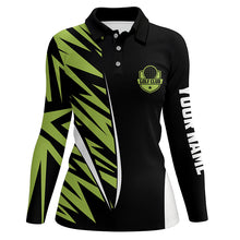 Load image into Gallery viewer, Green camo black custom Womens golf polo shirt, golf clubs golf tops for ladies, golfing gifts NQS6824