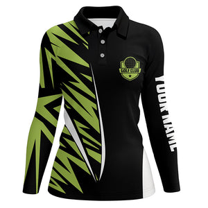 Green camo black custom Womens golf polo shirt, golf clubs golf tops for ladies, golfing gifts NQS6824