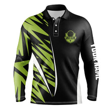 Load image into Gallery viewer, Green camo black custom mens golf polo shirt, golf clubs golf tops for men, golfing gifts NQS6824