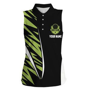 Green camo black custom Womens sleeveless golf polo shirt, golf tops for ladies, golfing gifts NQS6824