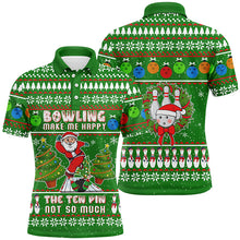 Load image into Gallery viewer, Funny ugly Christmas Santa Bowler Men bowling polo Shirt bowling make me happy the ten pin not so much NQS6836