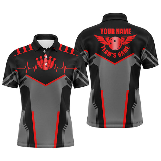 Custom bowling shirt for men – personalized team jersey front view