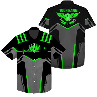 personalized bowling shirt for bowling – custom name design side view