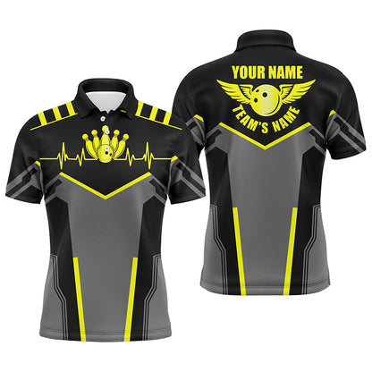 Custom bowling shirt for men – personalized team jersey front view
