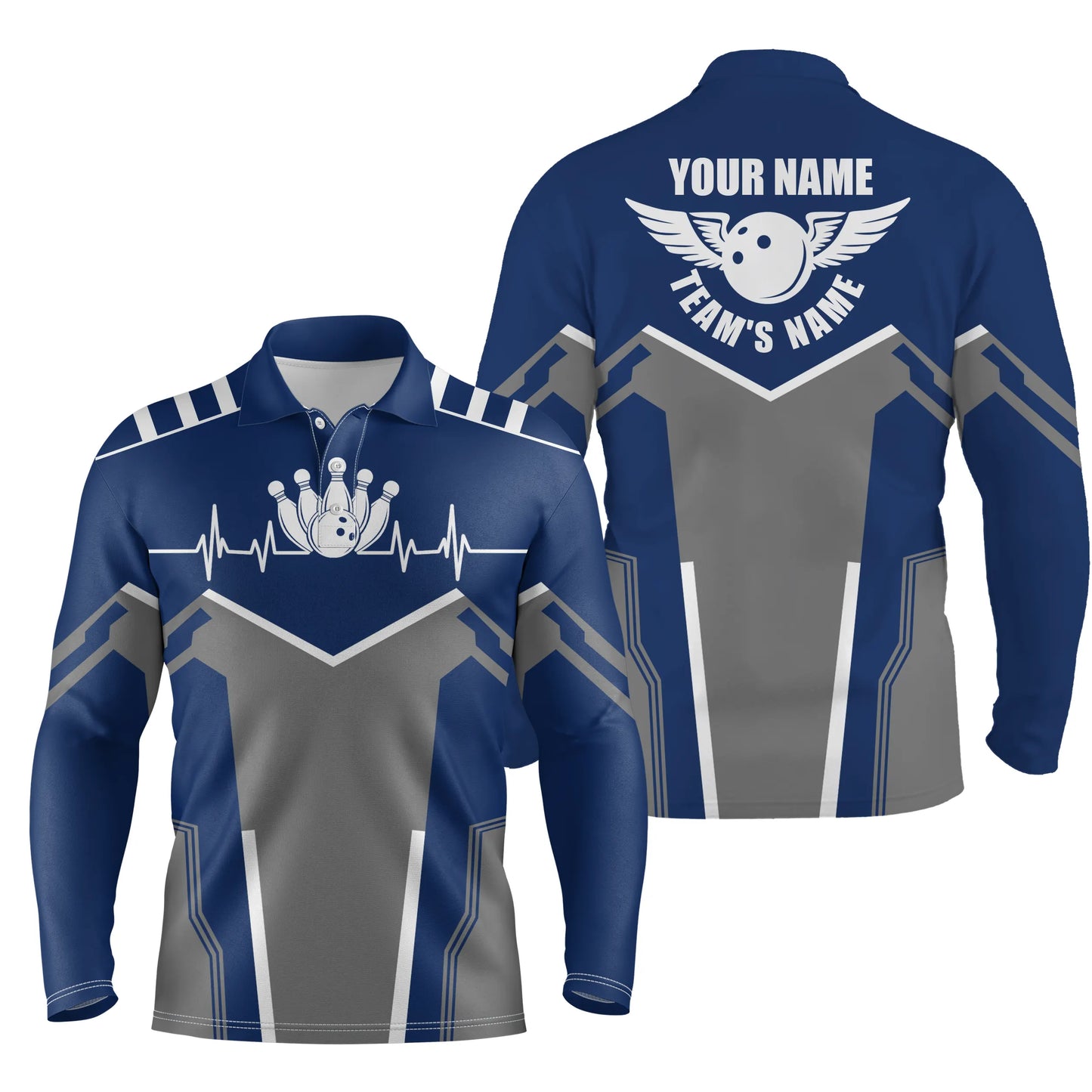 personalized bowling shirt for men – custom name design side view