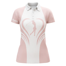 Load image into Gallery viewer, Custom name 3D Womens love golf multi-color golf polo shirts, personalized golf gifts for women NQS3464