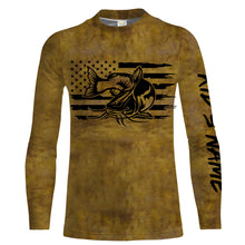 Load image into Gallery viewer, Flathead Catfish Fishing jerseys American flag patriotic, Catfish Long Sleeve Fishing Shirts NQS2208
