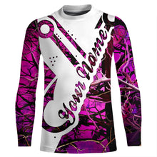 Load image into Gallery viewer, Pink camo fish hook Fishing camo Customize long sleeves fishing shirts NQS1819