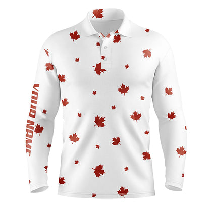 White Mens golf polo shirts Red Canada maple leaf pattern custom team golf shirts, patriot golf tops NQS6599