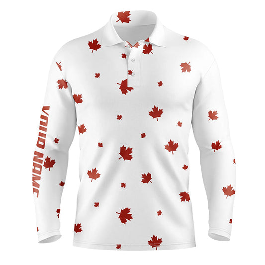 White Mens golf polo shirts Red Canada maple leaf pattern custom team golf shirts, patriot golf tops NQS6599