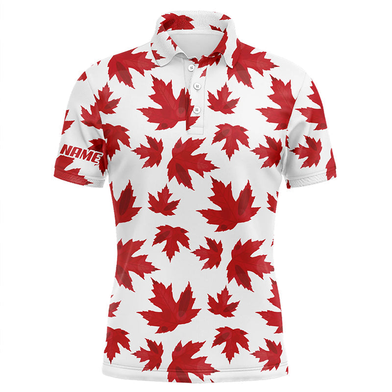 Mens golf polo shirts custom patriot golf tops Red Canada maple leaf pattern team golf polo shirts NQS6600