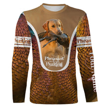 Load image into Gallery viewer, Yellow Labs Pheasant hunting dog Custom name All over print Shirts, Personalized hunting gifts FSD3997