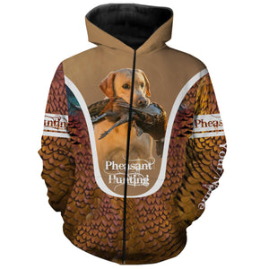 Yellow Labs Pheasant hunting dog Custom name All over print Shirts, Personalized hunting gifts FSD3997