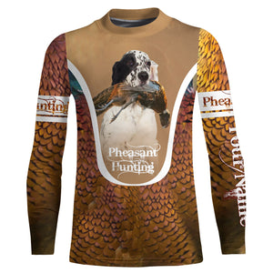 English Setter Pheasant hunting dog Custom name All over print Shirts, Personalized Hunting gifts FSD4002