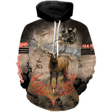 Load image into Gallery viewer, Elk Hunting Camo Grim Reaper Bow Hunting Archery Custom Name 3D All over print shirts NQS722
