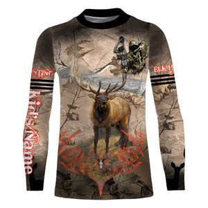 Elk Hunting Camo Grim Reaper Bow Hunting Archery Custom Name 3D All over print shirts NQS722