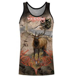 Elk Hunting Camo Grim Reaper Bow Hunting Archery Custom Name 3D All over print shirts NQS722