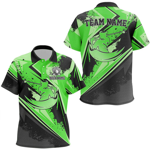 Kid golf polo shirts custom green camo black golf attire for Kid, children golf tops NQS7050