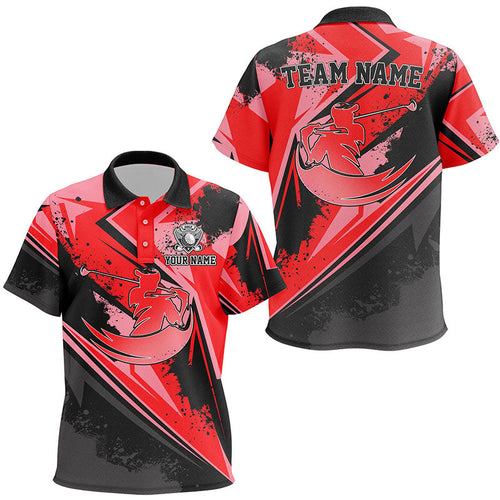 Kid golf polo shirts custom red camo black golf attire for Kid, children golf tops NQS7051