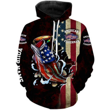 Load image into Gallery viewer, Largemouth Bass fishing American Fisherman Custom Name 3D All over print shirts NQS736