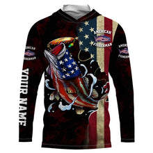 Load image into Gallery viewer, Largemouth Bass fishing American Fisherman UV protection Customize name long sleeves UPF 30+ NQS735