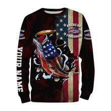 Load image into Gallery viewer, Largemouth Bass fishing American Fisherman Custom Name 3D All over print shirts NQS736