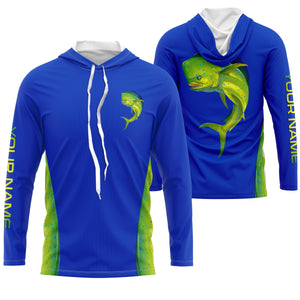 Mahi mahi ( Dorado) fishing blue ocean Mahi mahi scales Custom 3D All over printed Fishing Shirts NQS2530