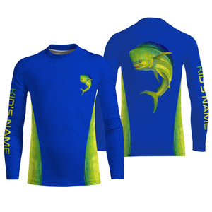 Mahi mahi ( Dorado) fishing blue ocean Mahi mahi scales Custom 3D All over printed Fishing Shirts NQS2530