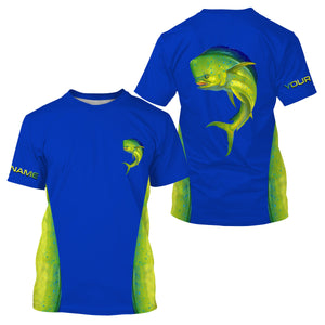 Mahi mahi ( Dorado) fishing blue ocean Mahi mahi scales Custom 3D All over printed Fishing Shirts NQS2530