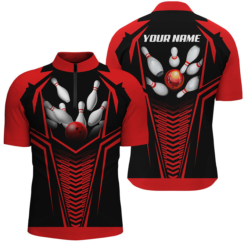 Custom bowling shirt for men – personalized team jersey front view