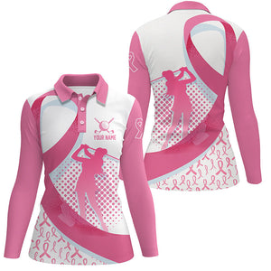 Breast Cancer Awareness golf shirts custom team Women golf polo shirt, pink ribbon golf shirts NQS7059