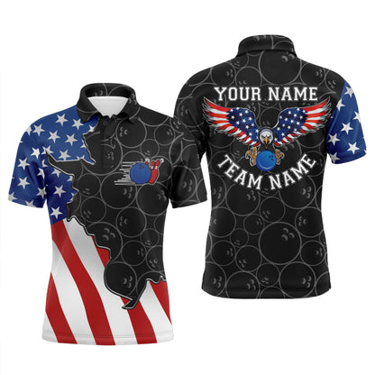 Custom bowling shirt for men – personalized team jersey front view